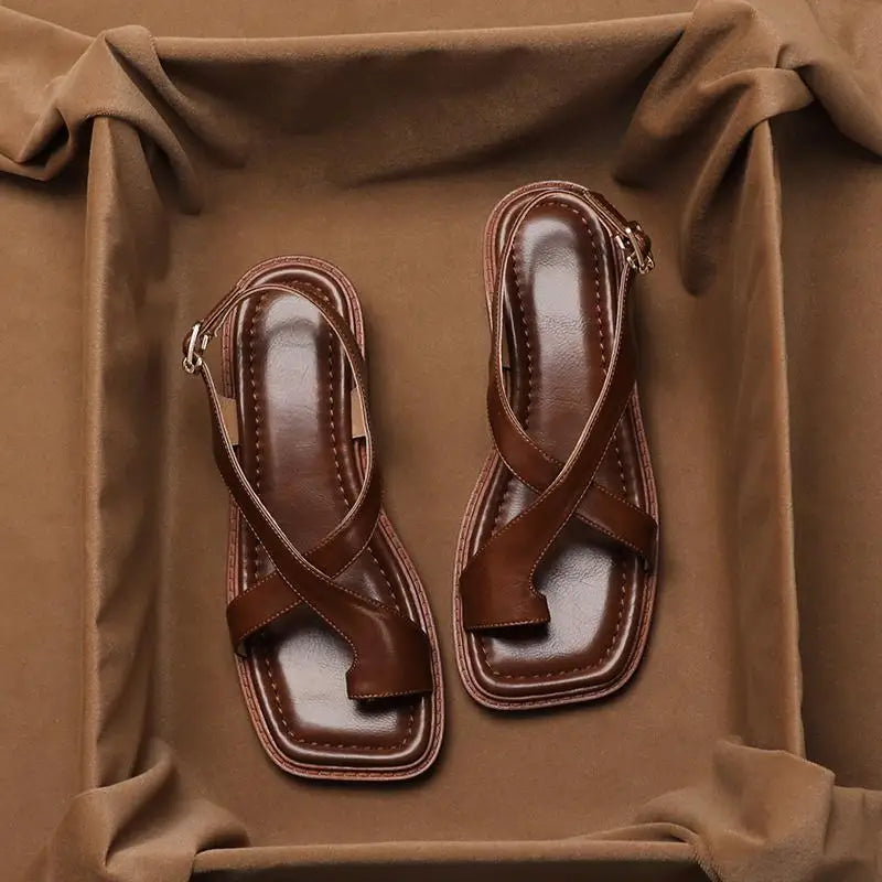 Inés — Sandalias Planas Estilo Francés