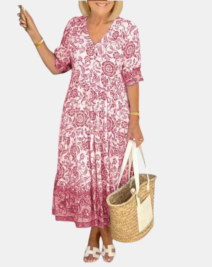 Aria™ | Vestido Floral Chic con Escote en V
