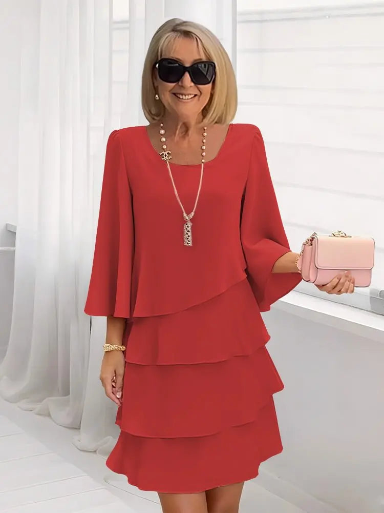 Catherine | Vestido Elegante con Volantes y Confort