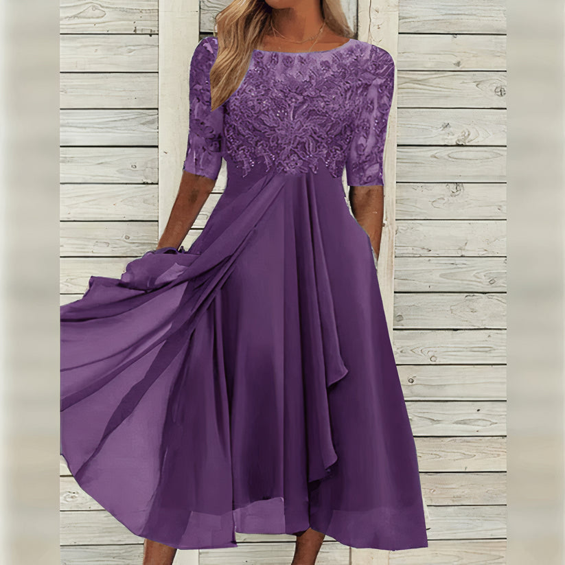 Harper™ | Elegante Vestido Midi de Encaje