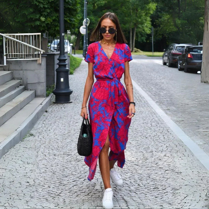 Julia - Vestido Elegante con Escote en V y Corte Moldeador