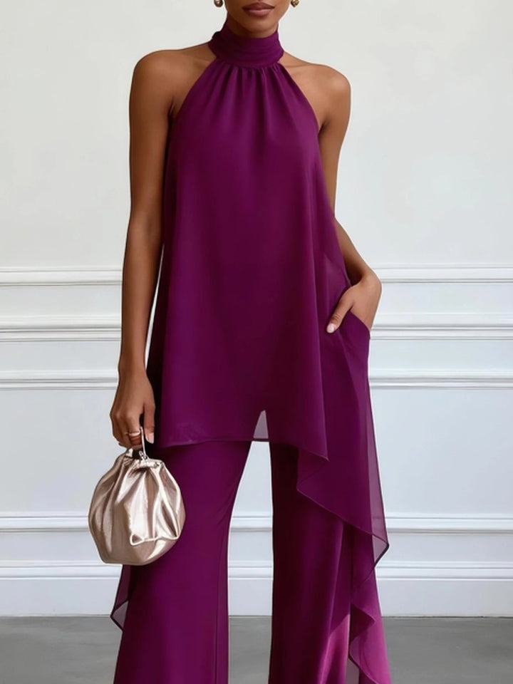 Conjunto Elegante de Dos Piezas en Lila