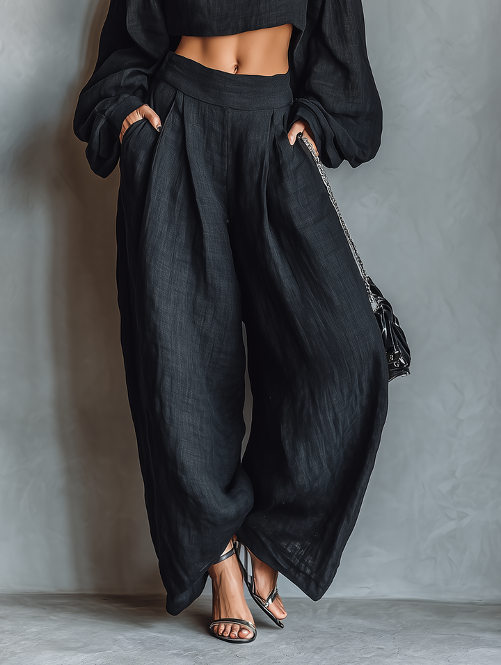 Tess™ || Conjunto off-shoulder con pantalón amplio