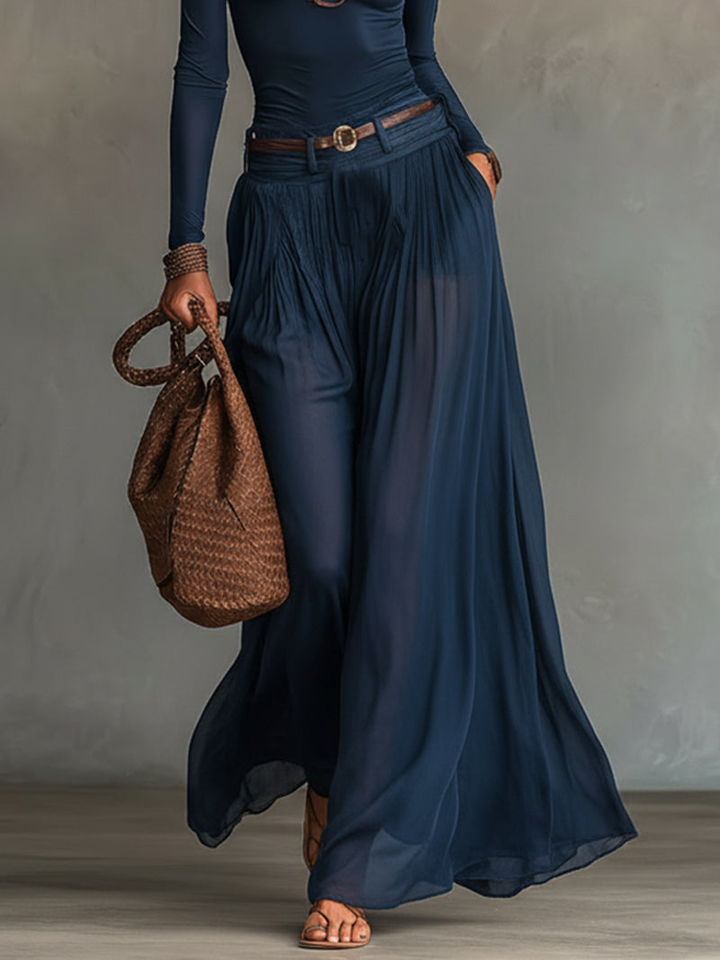 Conjunto de Top Celeste de Un Solo Hombro y Falda de Tul