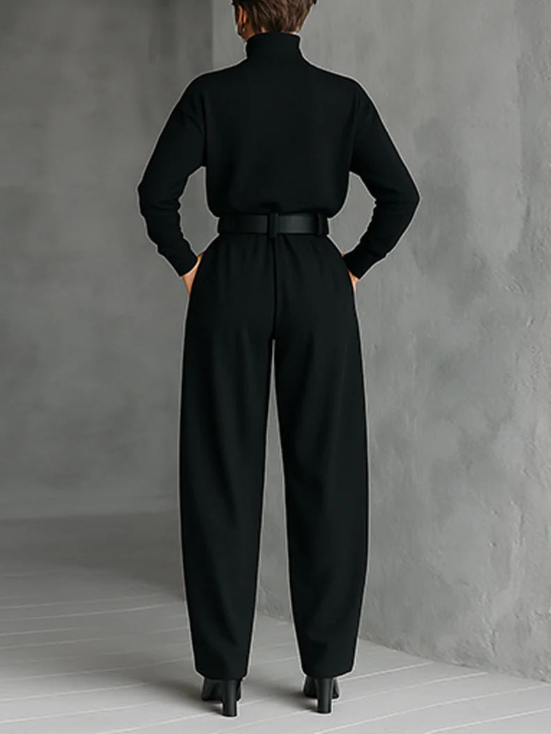 Lisa™ || Conjunto negro de 2 piezas con cinturón
