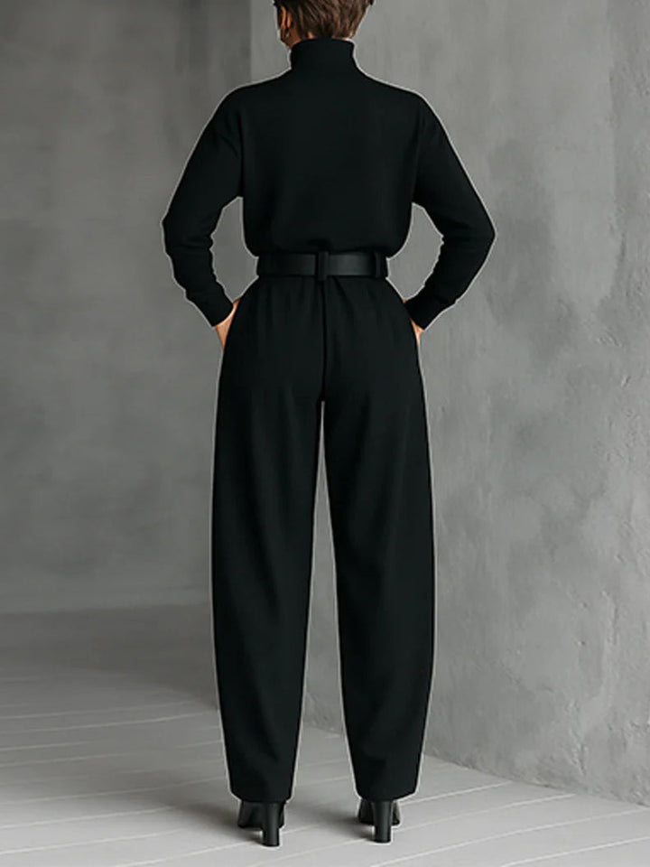 Lisa™ || Conjunto negro de 2 piezas con cinturón