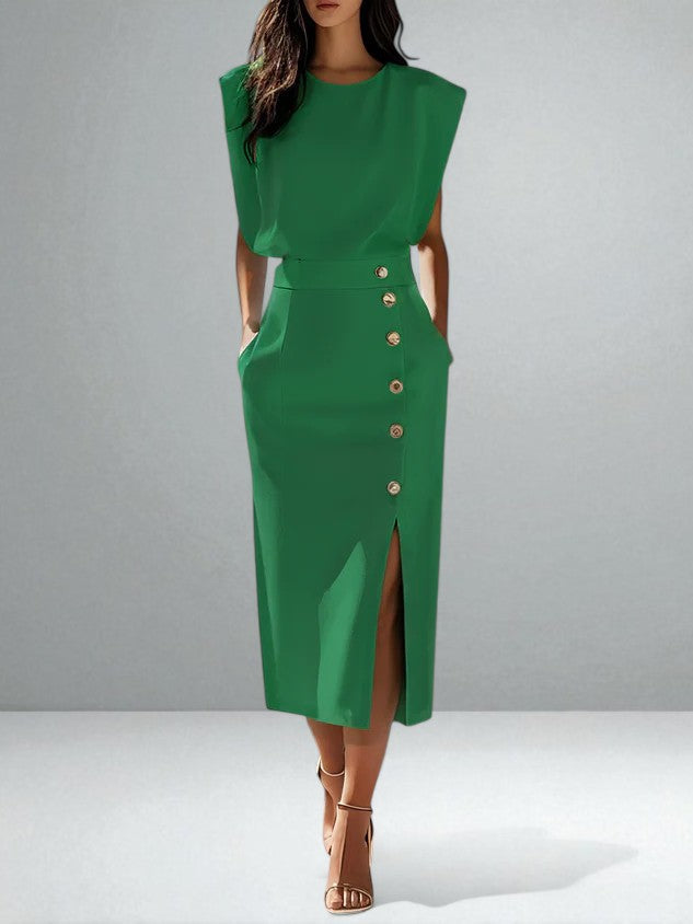 El Vestido Midi Noemi con Botones