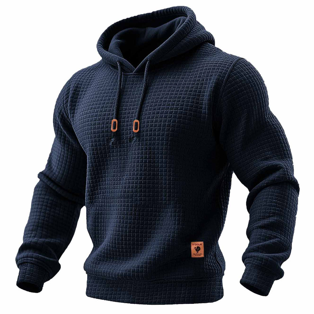 Daniel - Camiseta deportiva para hombres, de manga larga, con textura y capucha