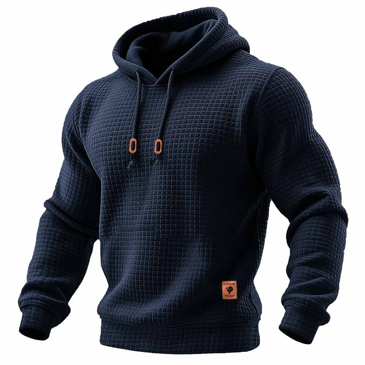 Daniel - Camiseta deportiva para hombres, de manga larga, con textura y capucha