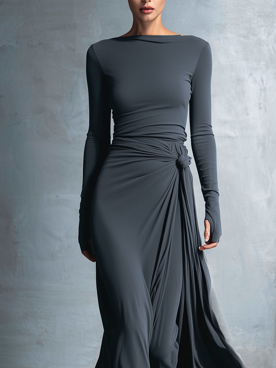 Gabriella – Vestido largo con lazo lateral