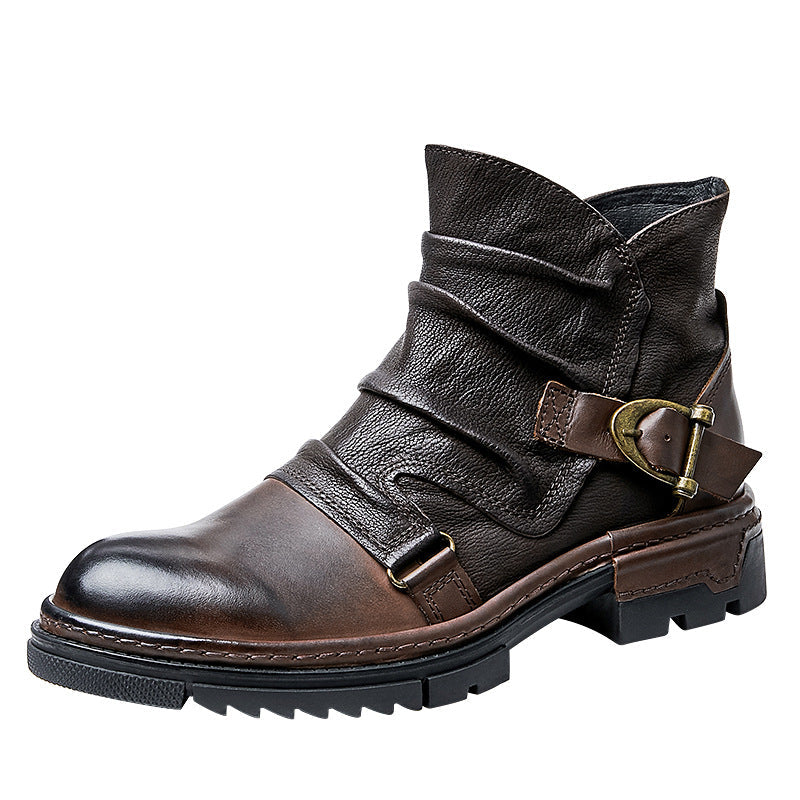 Matteo - Zapatos de hombre marrones con cordones Martin