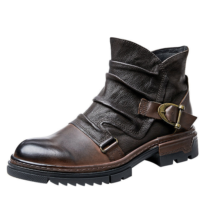 Matteo - Zapatos de hombre marrones con cordones Martin
