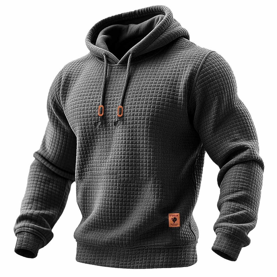 Daniel - Camiseta deportiva para hombres, de manga larga, con textura y capucha