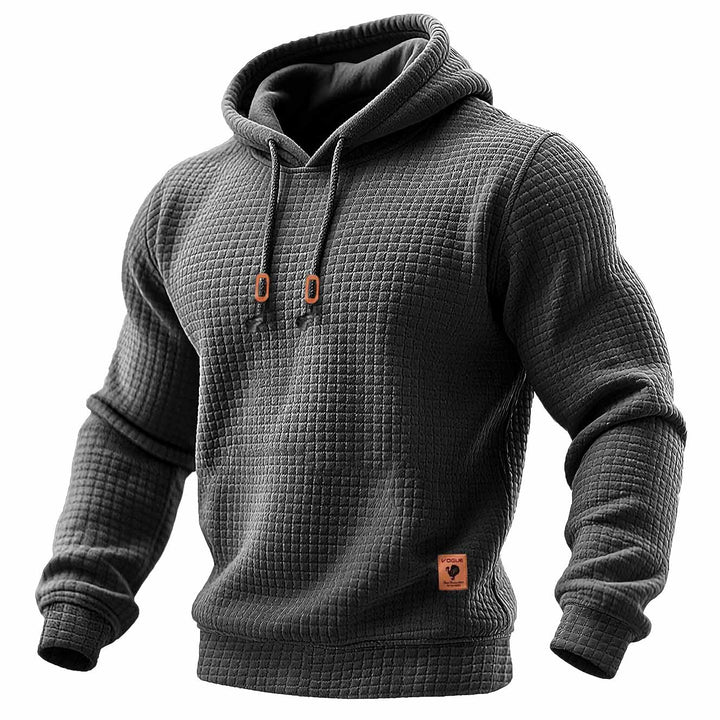 Daniel - Camiseta deportiva para hombres, de manga larga, con textura y capucha