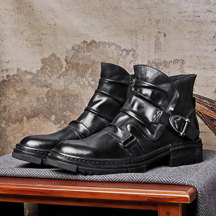 Matteo - Zapatos de hombre marrones con cordones Martin