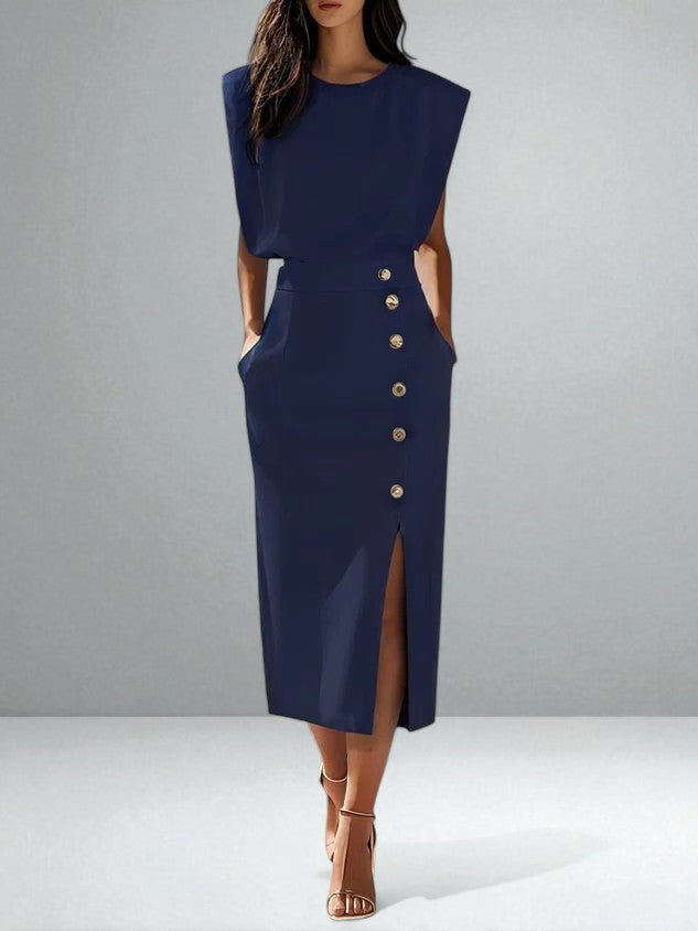 El Vestido Midi Noemi con Botones
