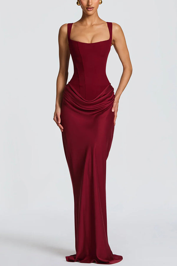 Luna · Vestido maxi con escote cuadrado