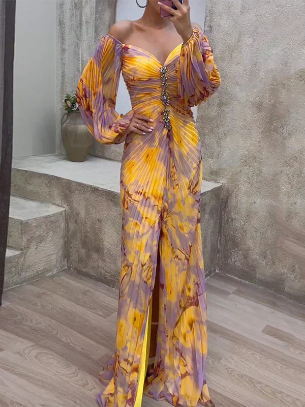 Sophie™ | Vestido de Noche Largo con Pliegues