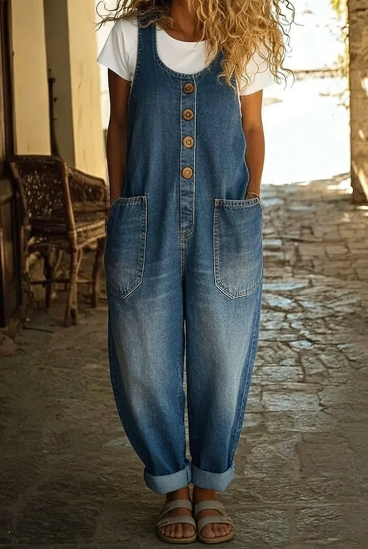 Lenna – Mono de denim de algodón vintage