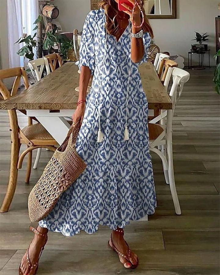 Noor™ | Vestido Maxi Boho Vintage de Verano