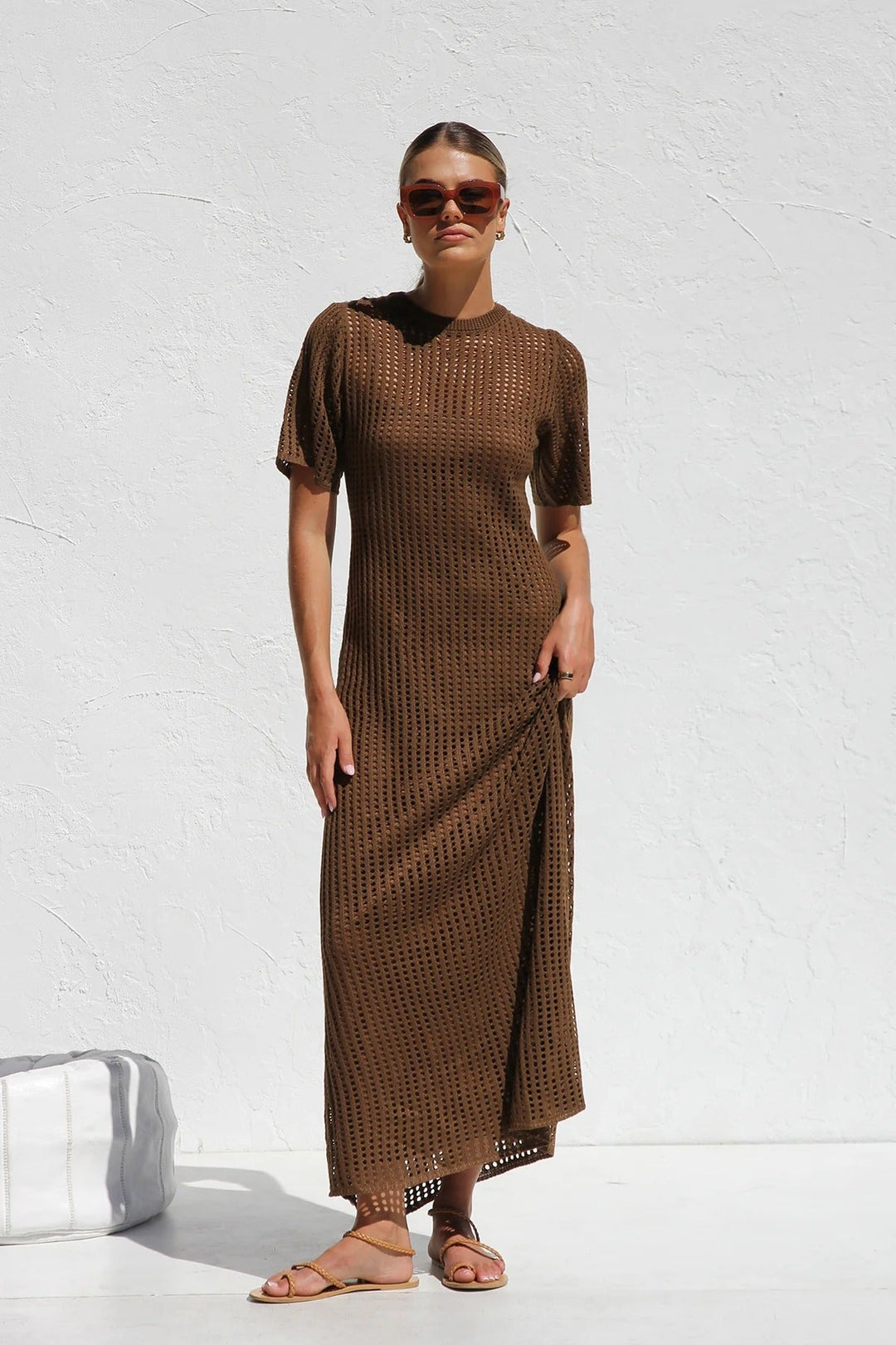ESENCIAL - Vestido Maxi de Croché Airlie - Color Natural