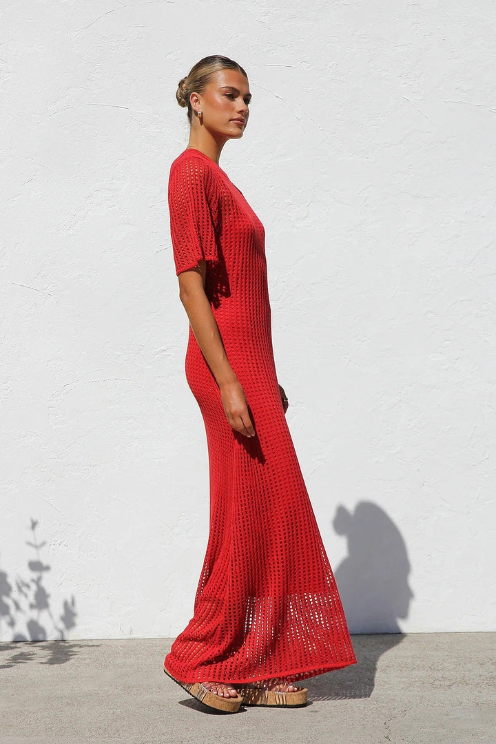 ESENCIAL - Vestido Maxi de Croché Airlie - Color Natural
