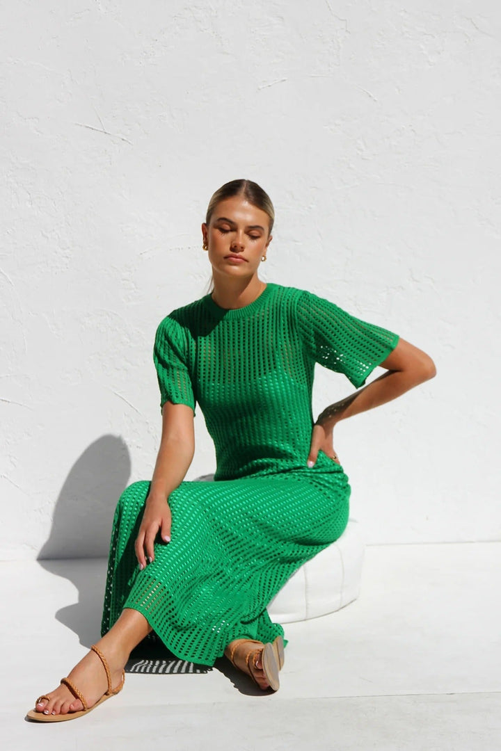 ESENCIAL - Vestido Maxi de Croché Airlie - Color Natural