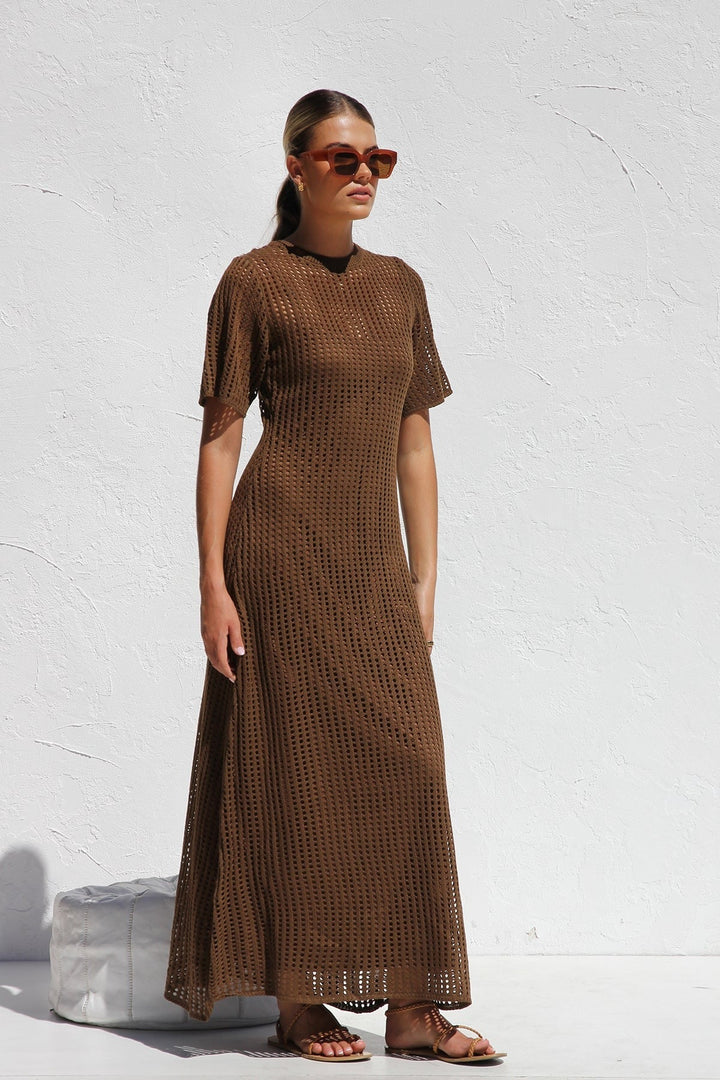 ESENCIAL - Vestido Maxi de Croché Airlie - Color Natural