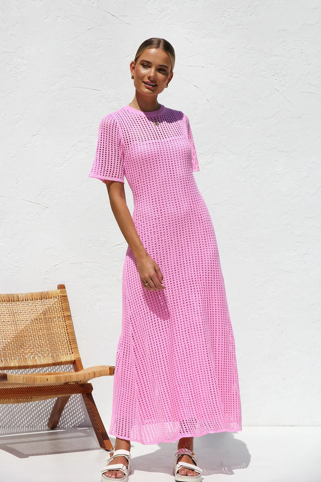 ESENCIAL - Vestido Maxi de Croché Airlie - Color Natural