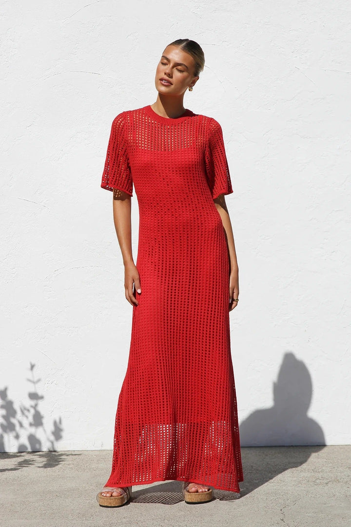ESENCIAL - Vestido Maxi de Croché Airlie - Color Natural
