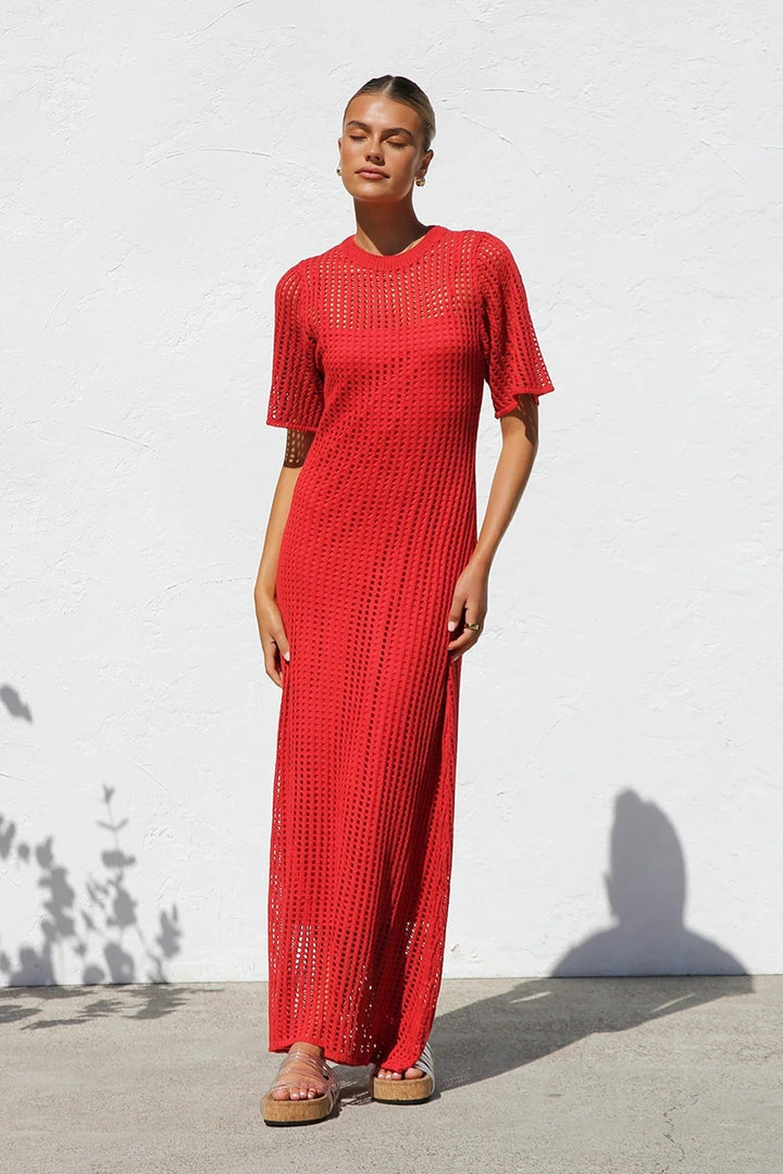 ESENCIAL - Vestido Maxi de Croché Airlie - Color Natural