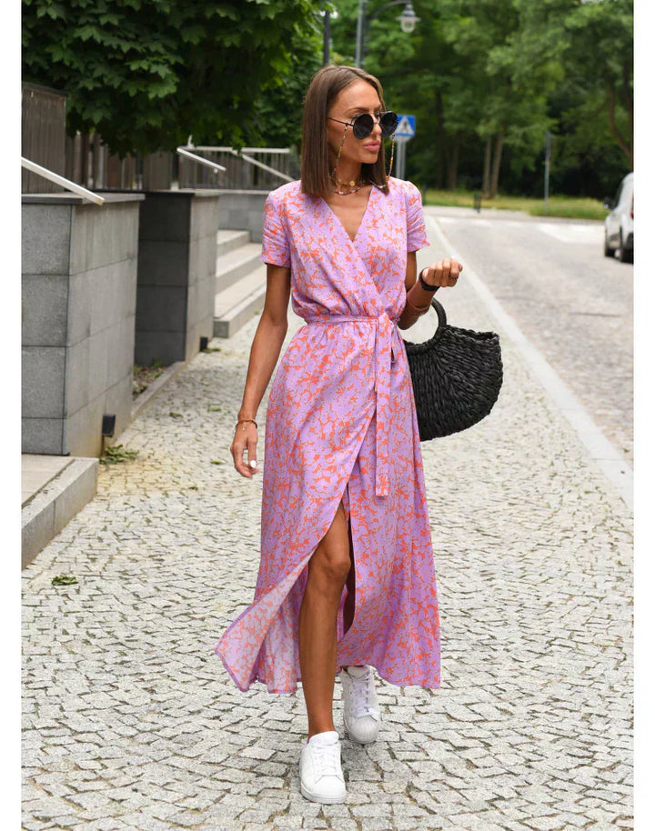 Julia - Vestido Elegante con Escote en V y Corte Moldeador