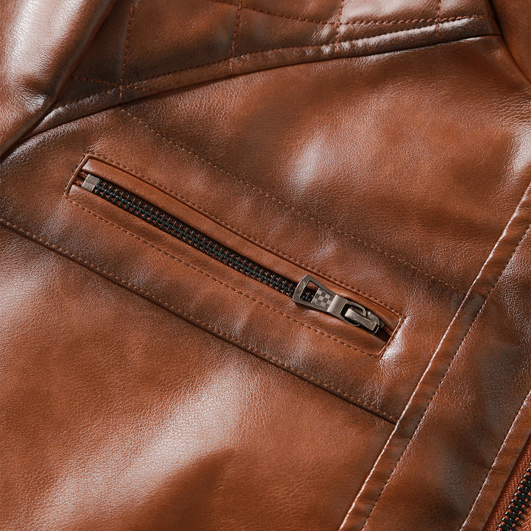 Patrick | Chaqueta de piel tipo cruiser