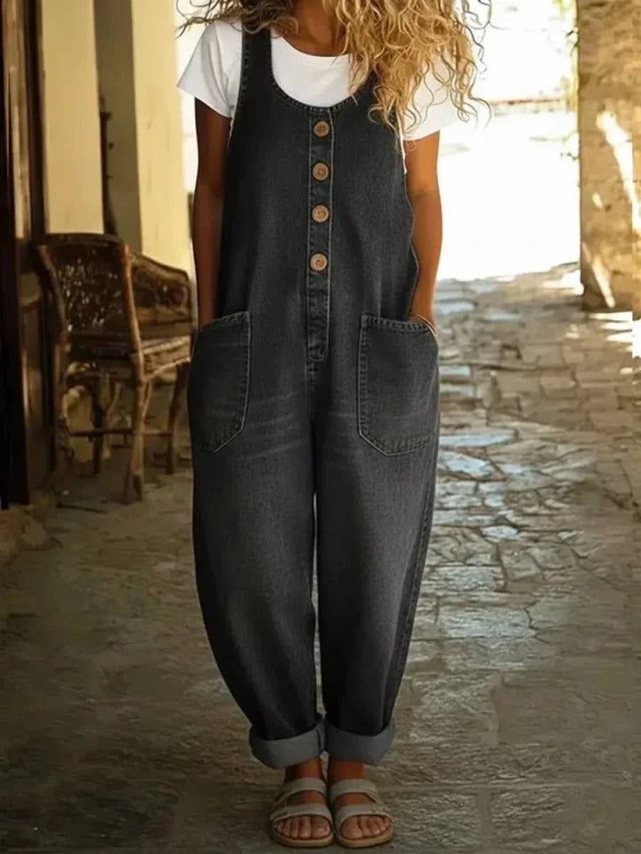 Lenna – Mono de denim de algodón vintage