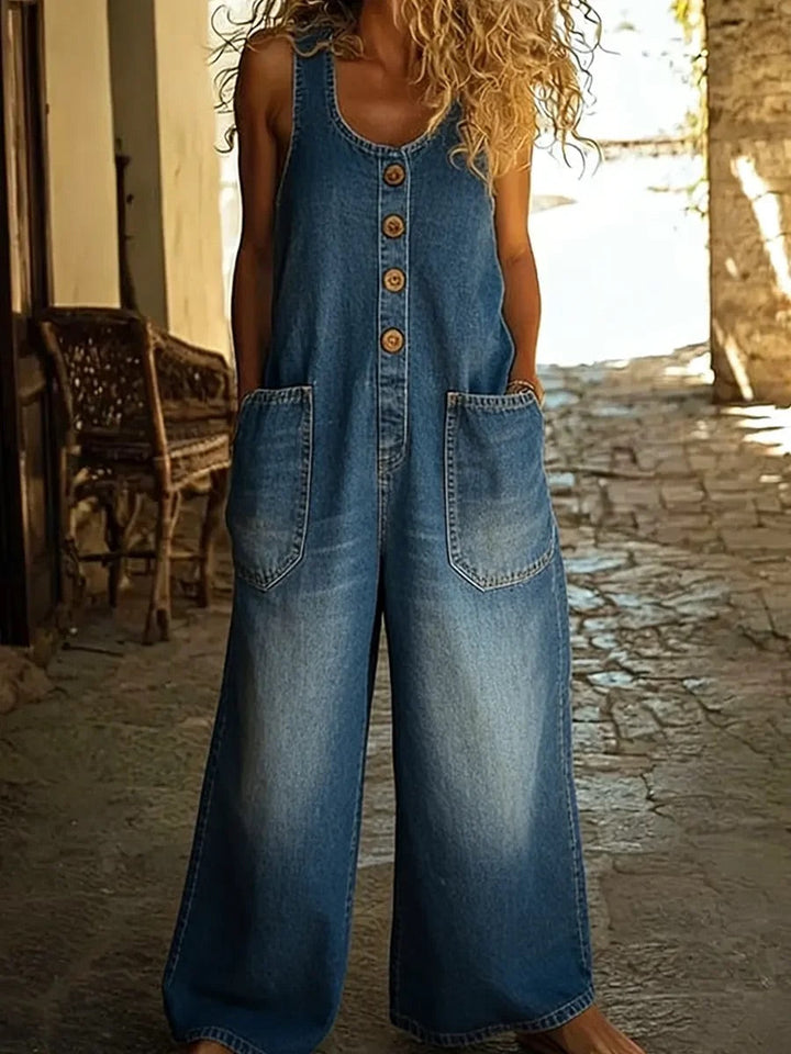 Lenna – Mono de denim de algodón vintage