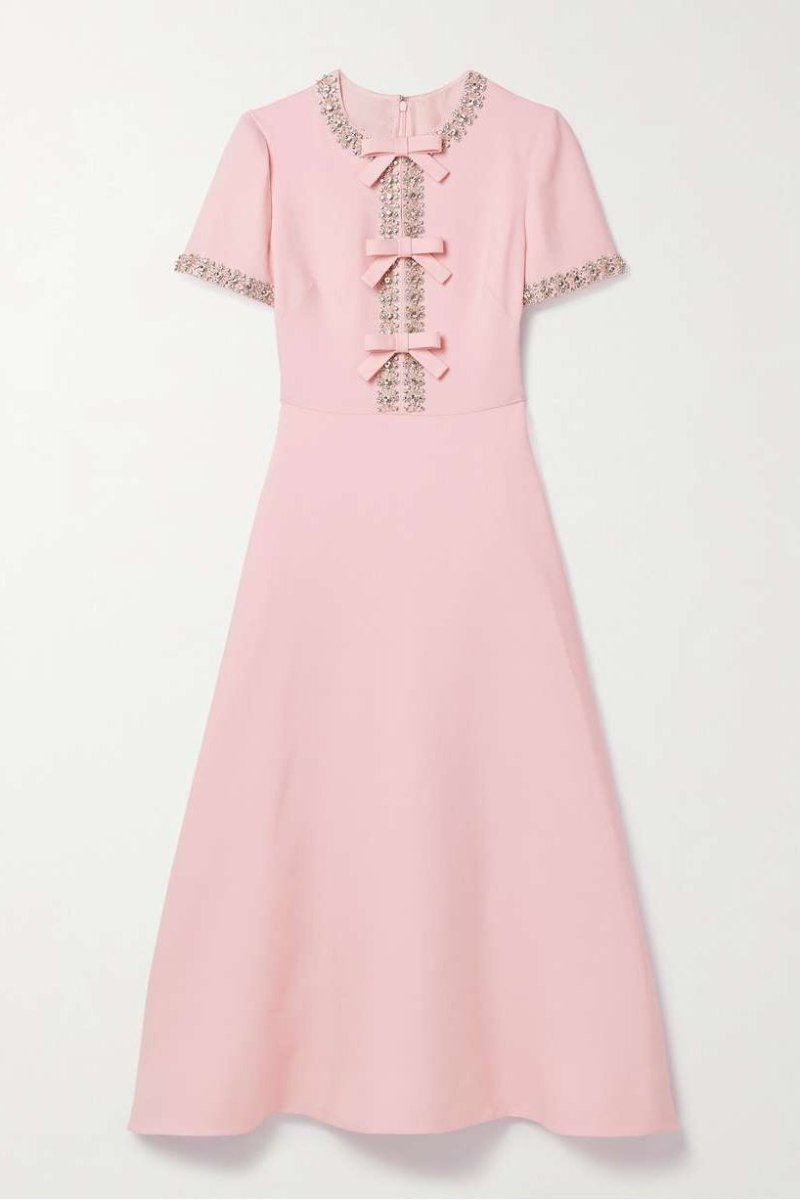 Aria™ | Vestido Midi con Detalle de Lazo y Cristales